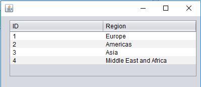 JTable con datos de HR